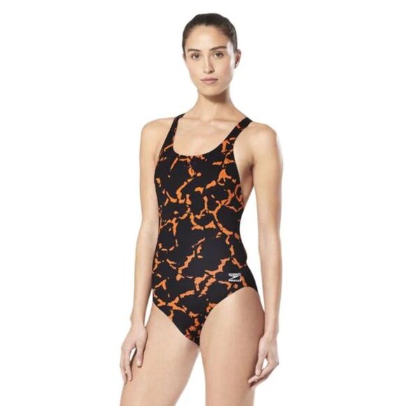 SPEEDO Swimsuit WRACK IT UP Proback Orange Training Competitive Swimming - Sz 28 - Picture 2 of 6